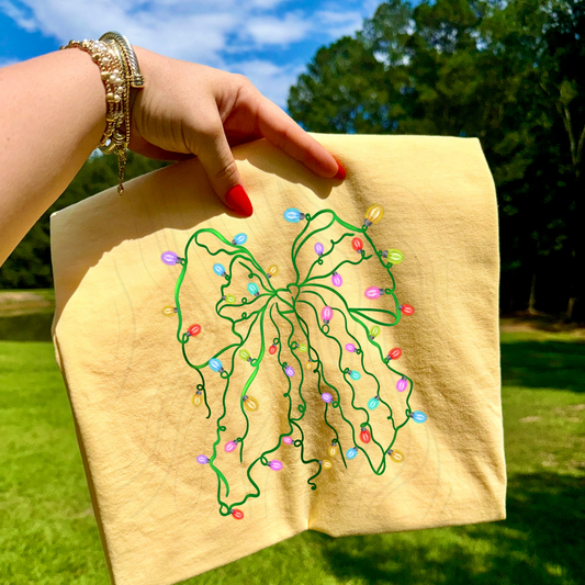 Christmas Light Bow Transfer