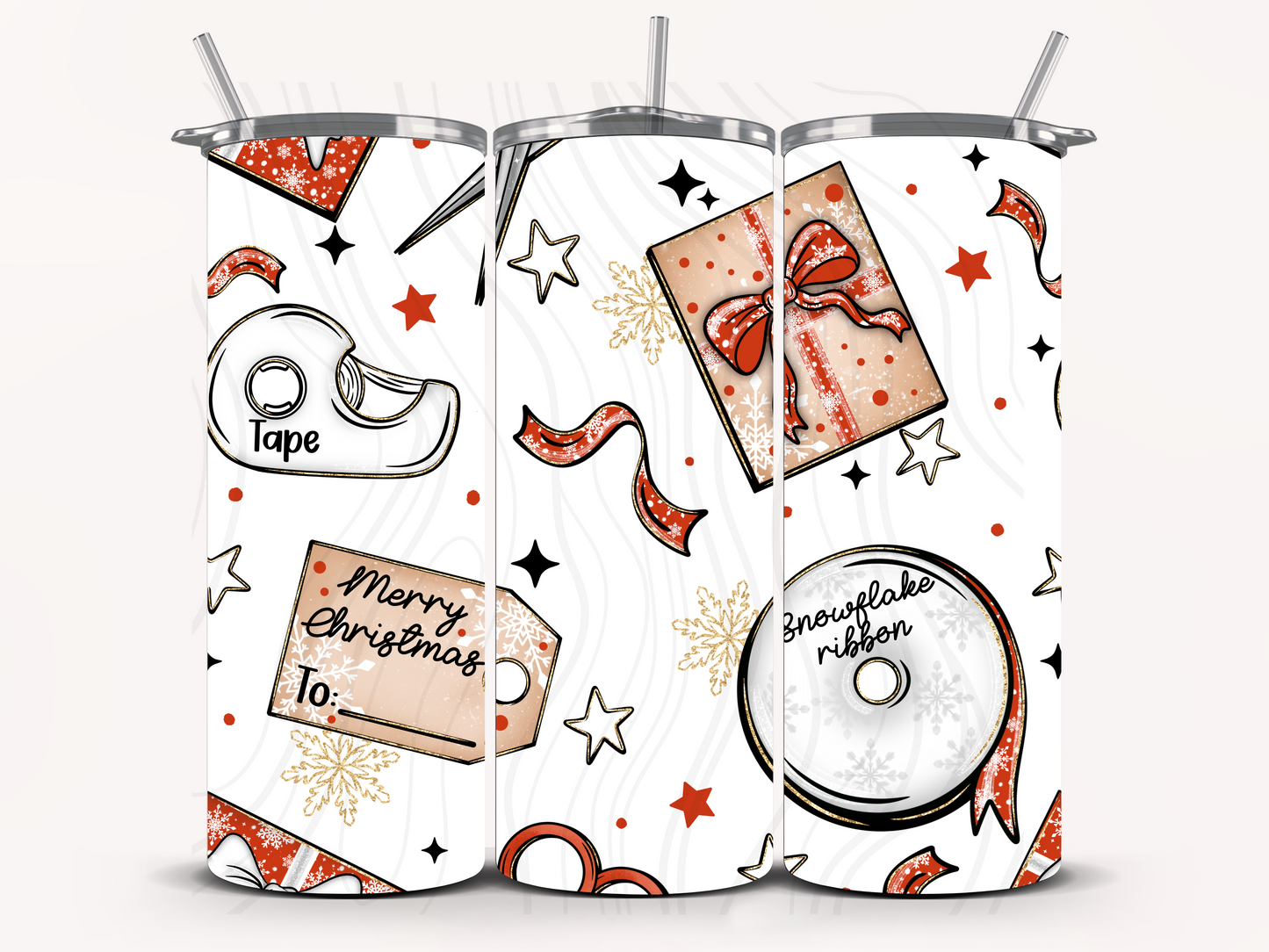 Christmas Ribbon Seamless Transfer