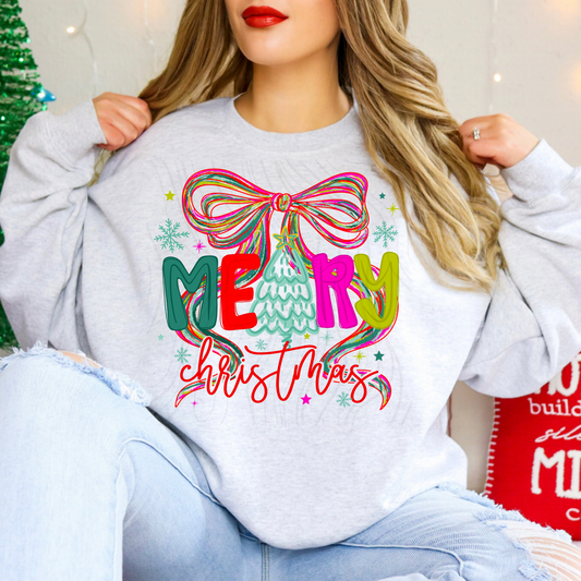 Christmas Snowflake Bow Transfer