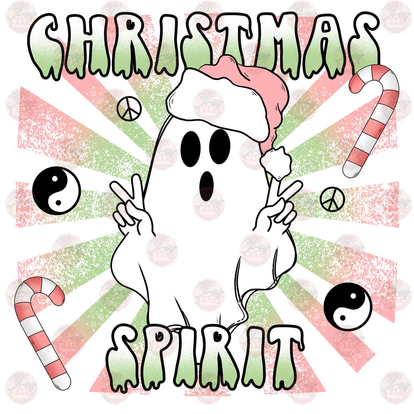 Christmas Spirit Boo  **TWO PART** Transfer