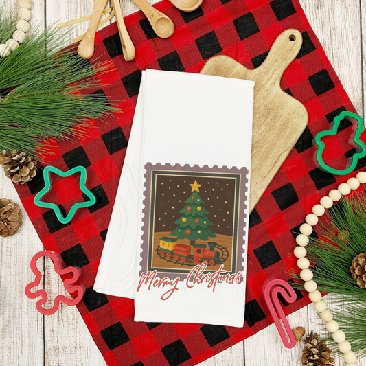 Christmas Train Tea Towel Transfer