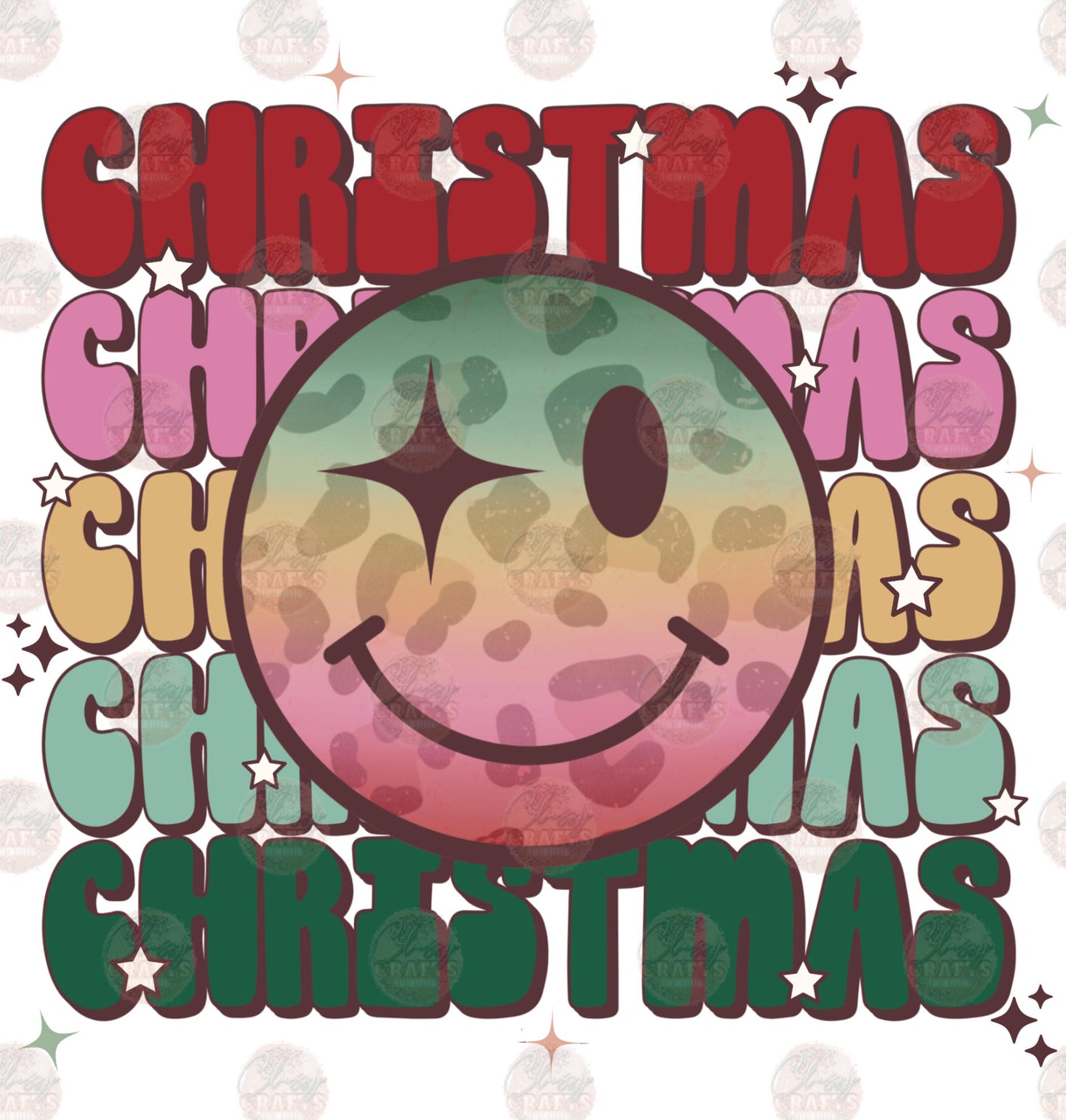 Christmas Winking Smiley Transfer