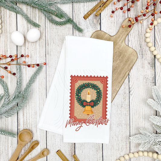 Christmas Wreath Tea Towel Transfer