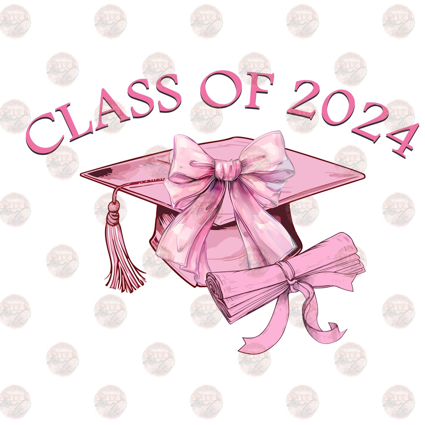 Class of 2024 Pink Bow Transfer