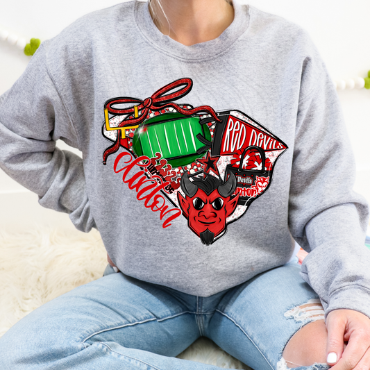 Clinton Red Devils Game Day Coquette Transfer