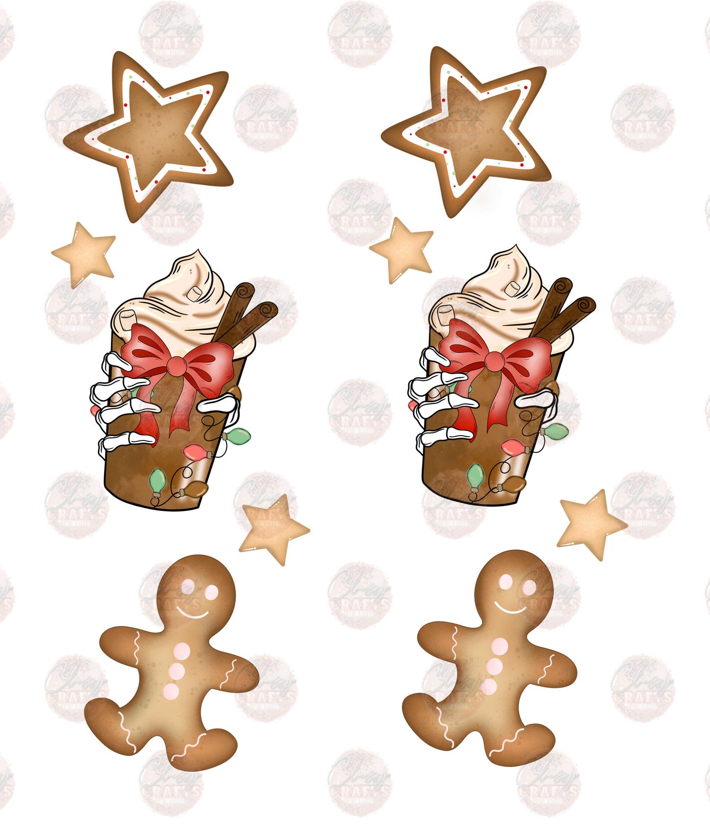 Cocoa Gingerbread Christmas Sleeve Design - Sublimation Transfer