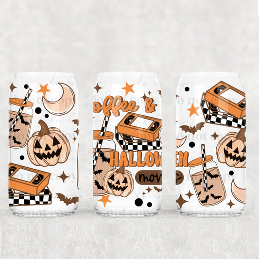 Coffee And Halloween Movies Libbey Wrap 16 Oz Transfer