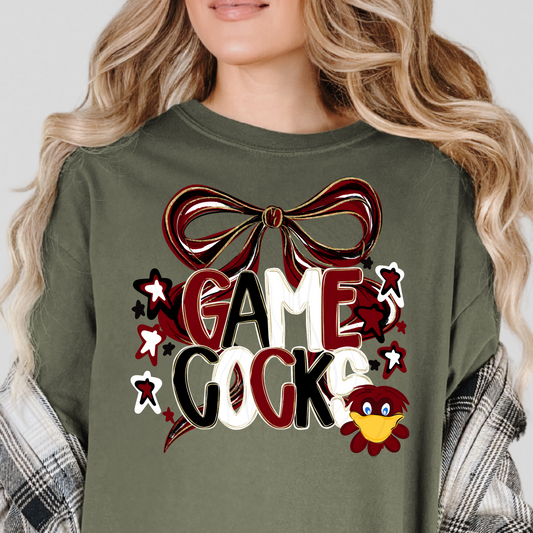 College Bows Game Cocks Transfer