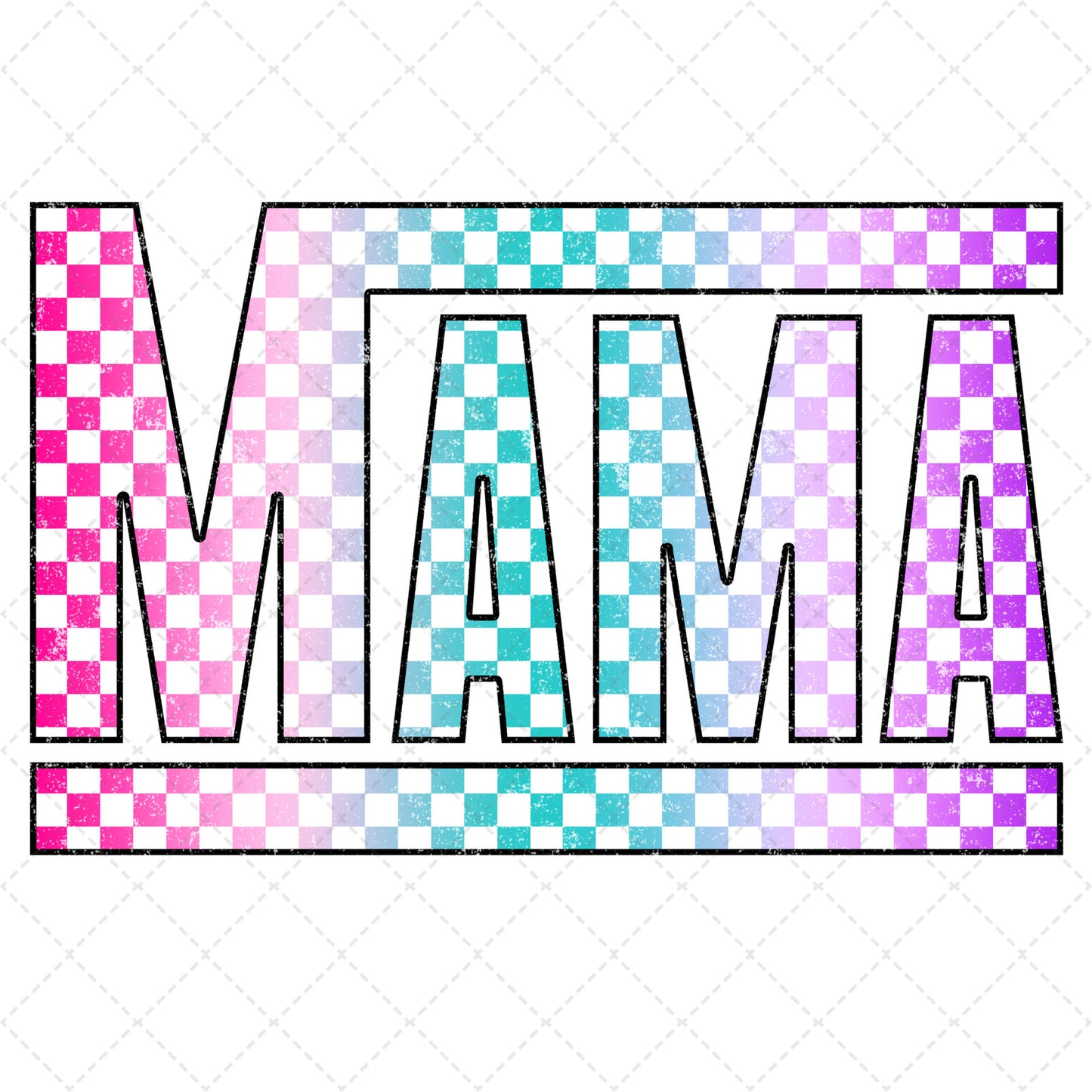 Color Checkered Mama Transfer