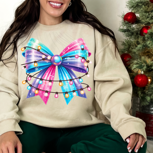 Colorful Christmas Bow Transfer