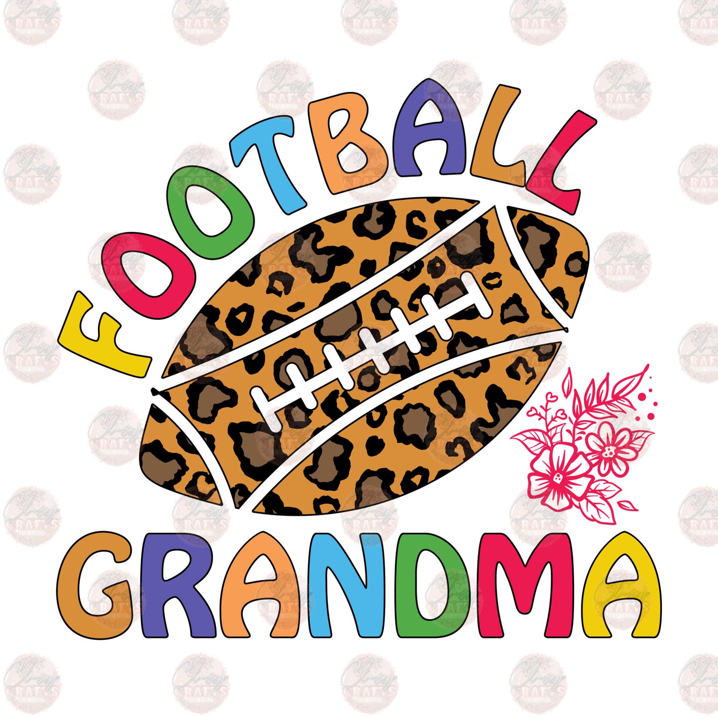 Colorful Football Grandma Transfer