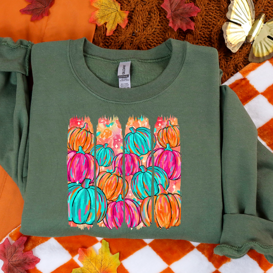Colorful Pumpkins Transfer