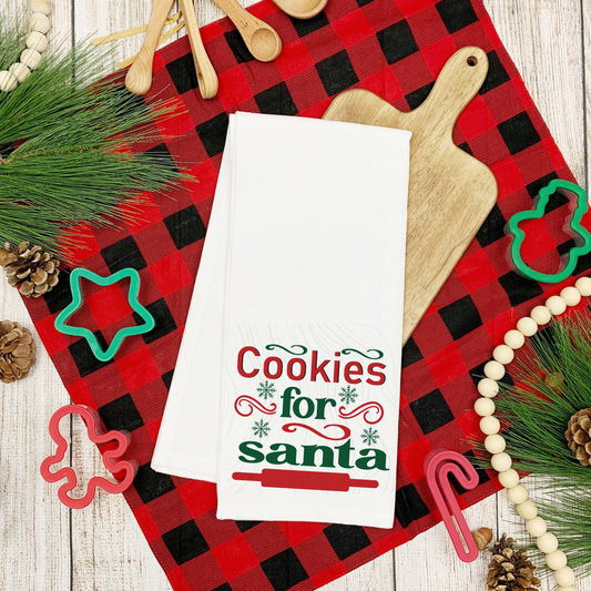 Cookies For Santa Tea Towel Transfer