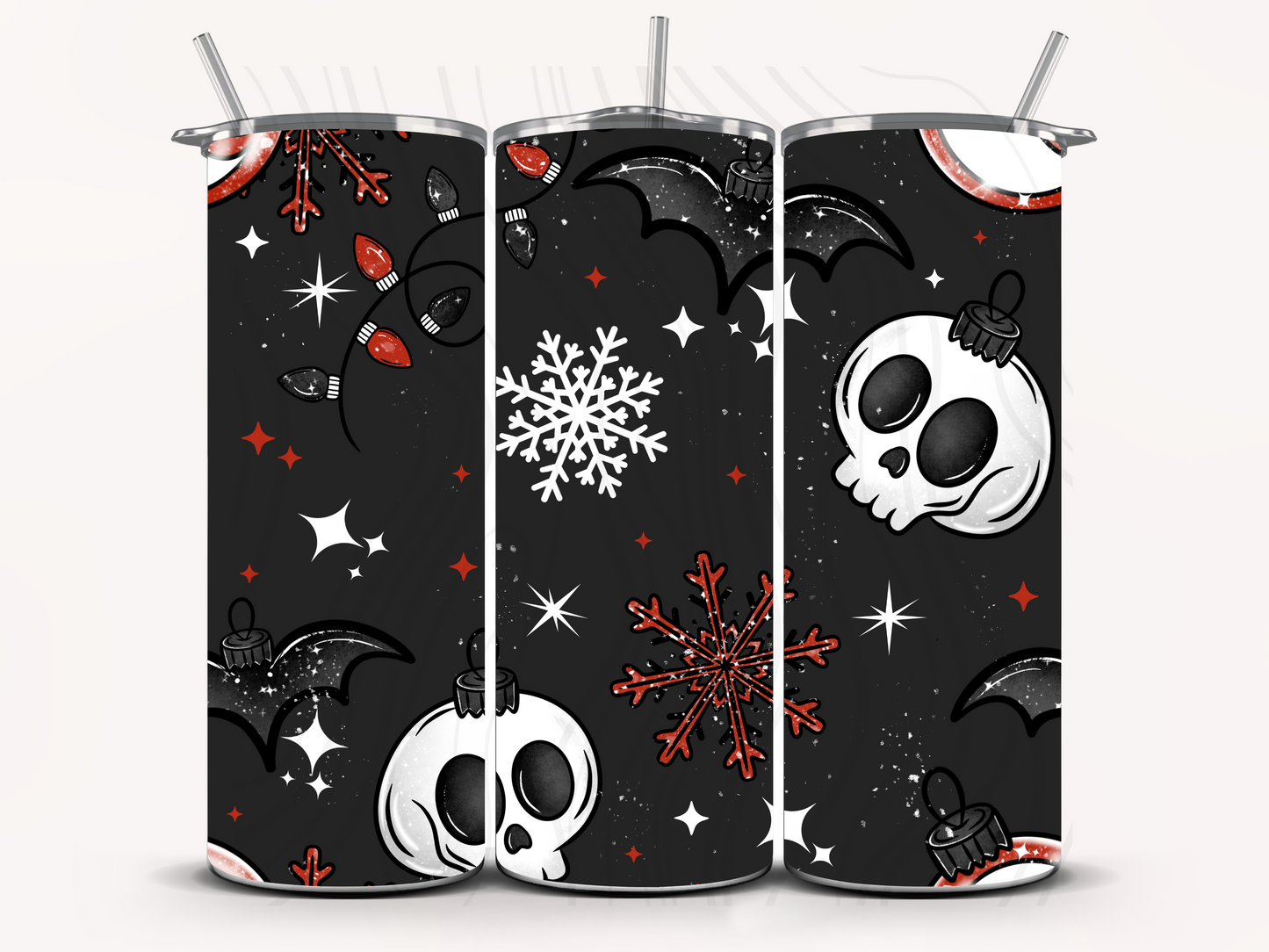 SnowFlakes And Skulls Seamless Transfer