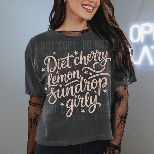 DIET CHERRY LEMON SUND GIRLY TRANSFER