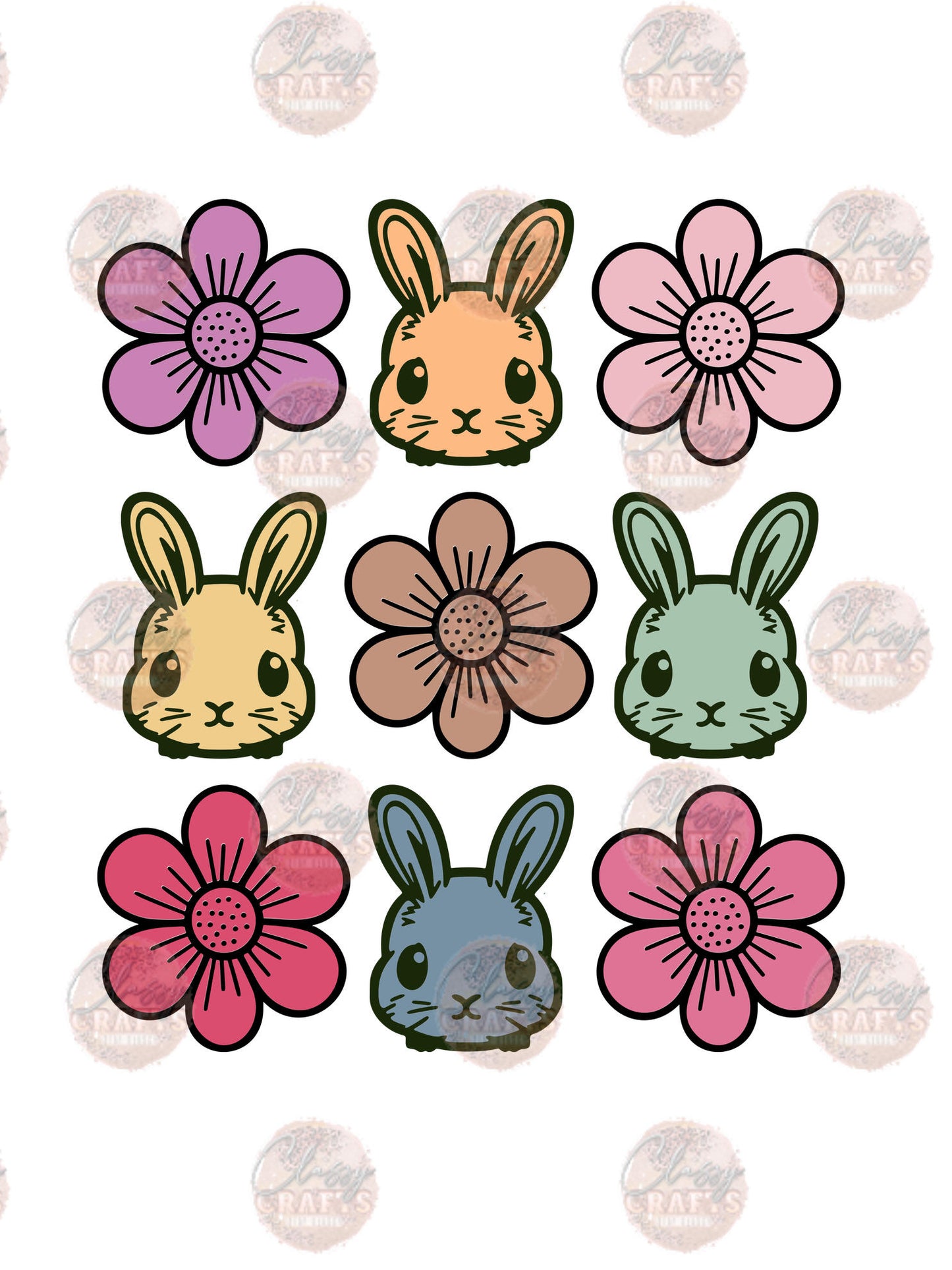 Daisies And Bunnies Transfer