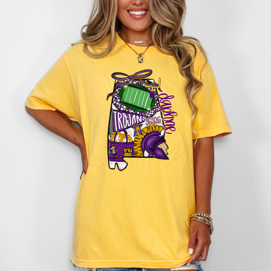 Daphne Trojans Game Day Coquette Transfer