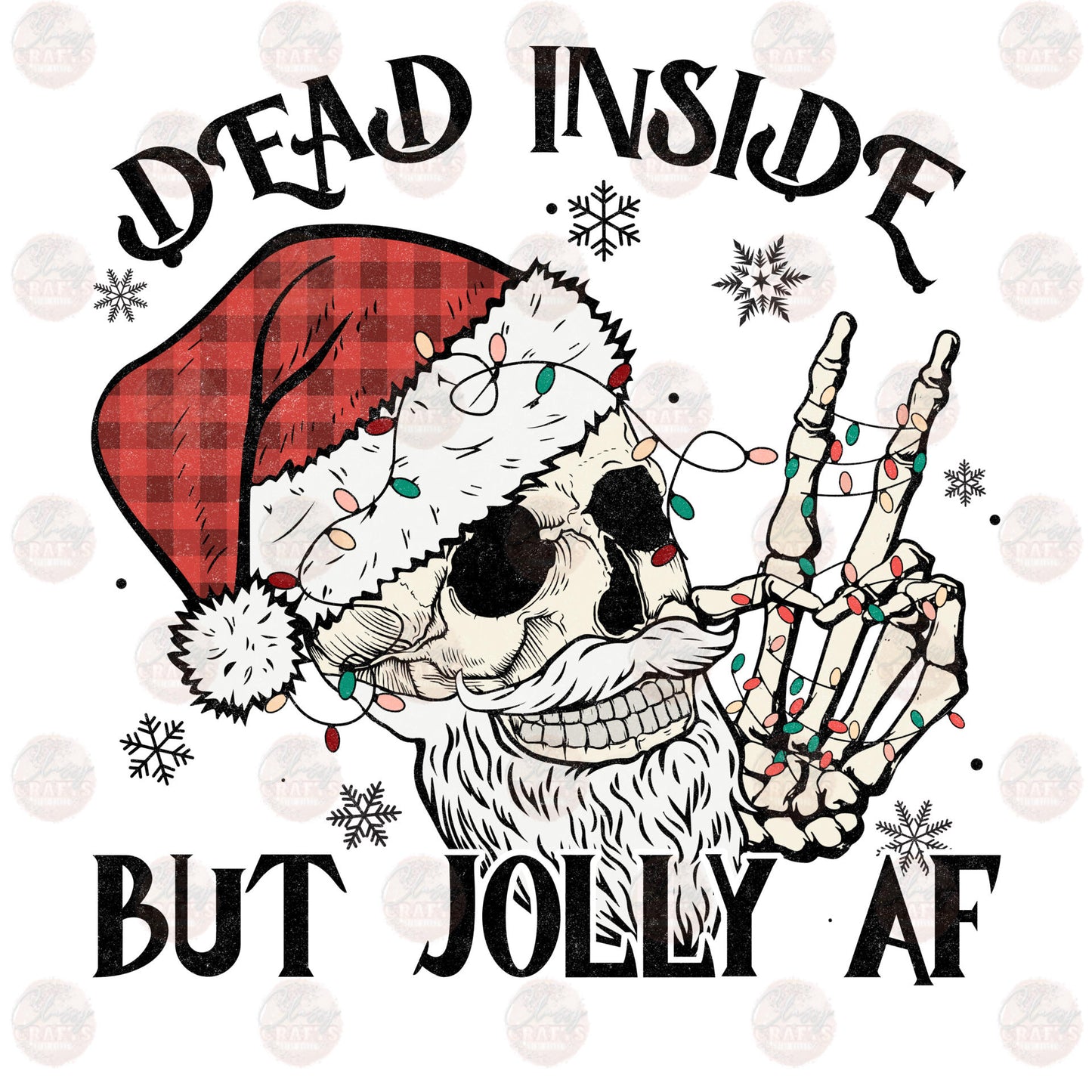 Dead Inside Santa Skelly Transfer