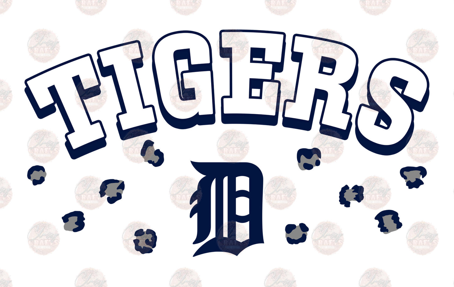 Detroit Baseball Cheetah Print Transfer