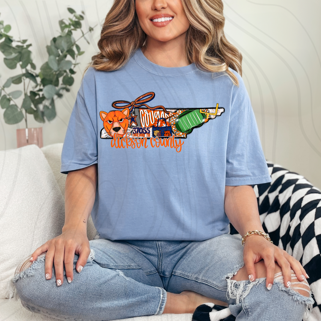 Dickson County Cougars Game Day Coquette Transfer