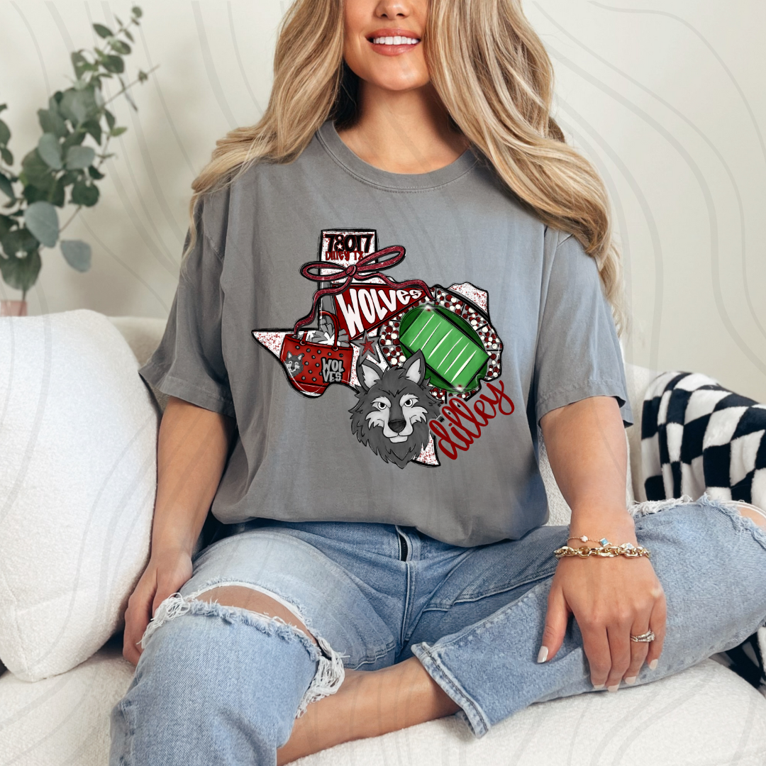 Dilley Wolves Game Day Coquette Transfer