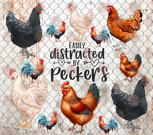 Distracted By Peckers Tumbler Wrap - Sublimation Transfer