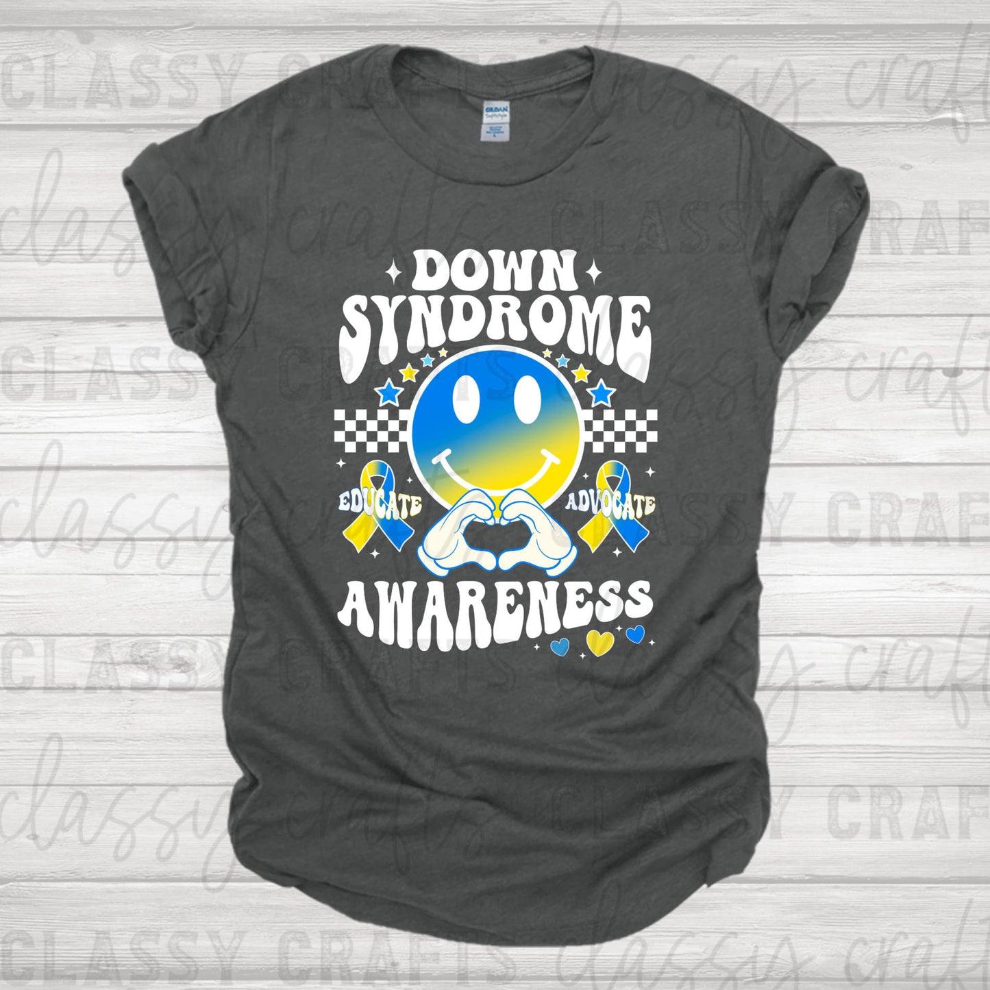Down Syndrome Awareness White ** TWO PART* SOLD SEPARATELY** Transfer