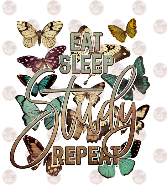 Eat Sleep Study Repeat - Sublimation Transfer
