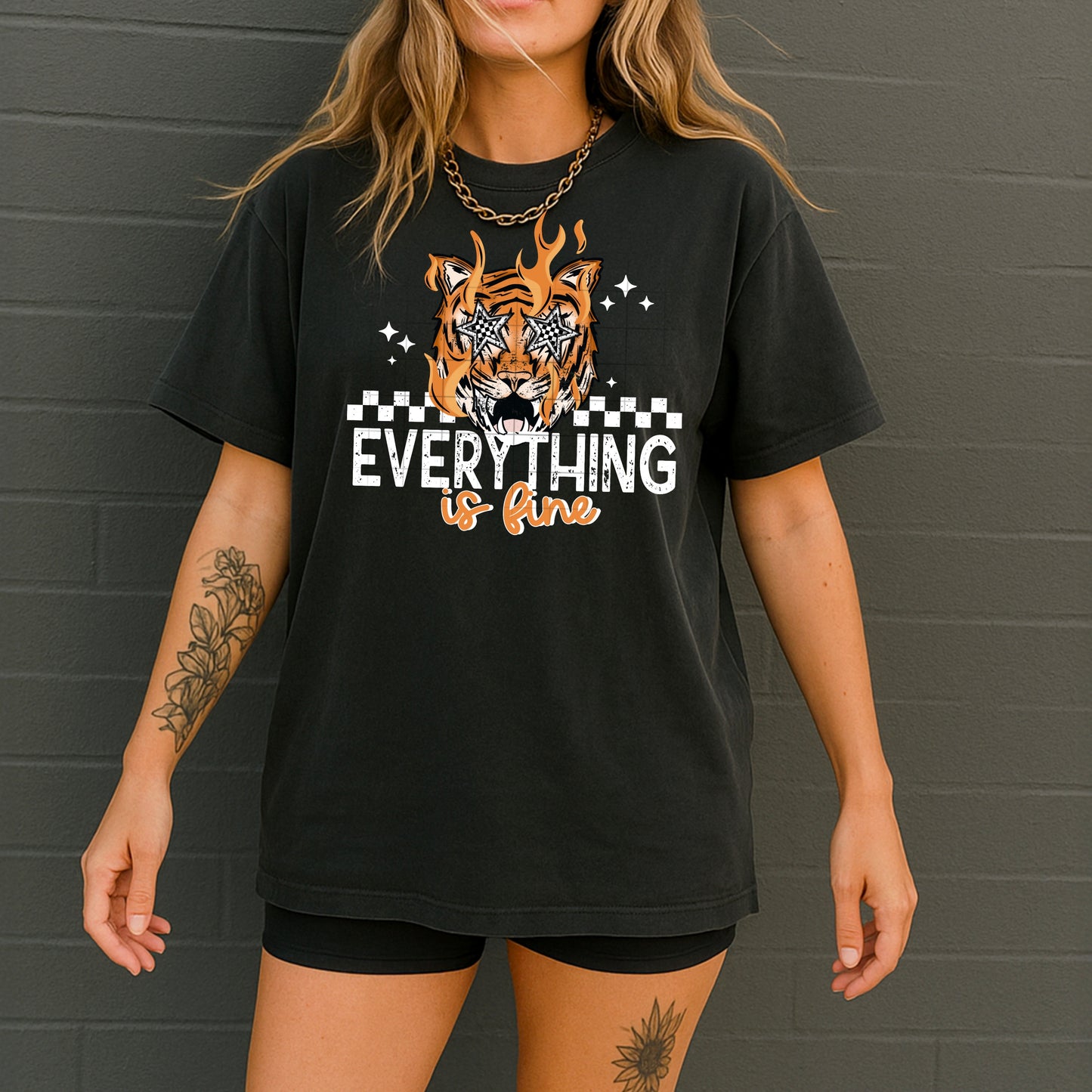 Everything Is Fine Tiger Black Transnfer