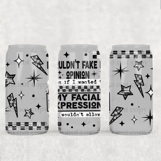Facial Expressions 16 Oz Libbey Wrap Transfer