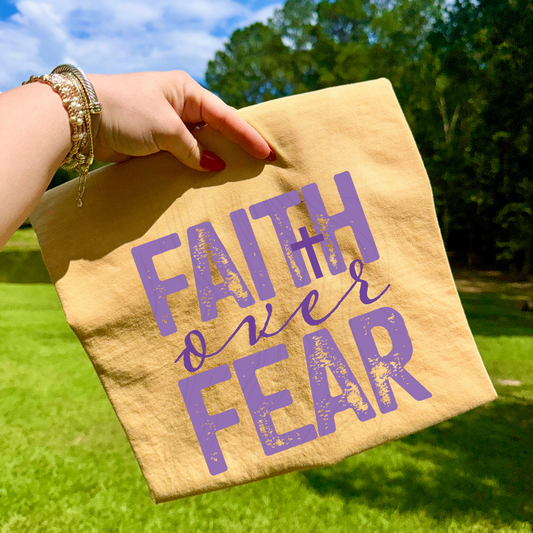 Faith Over Fear Purple Transfer