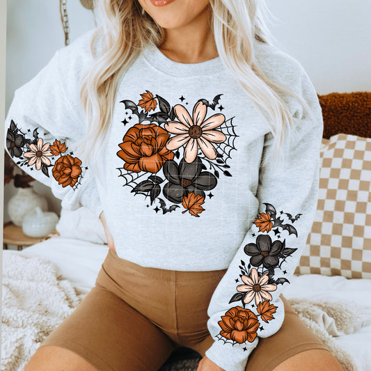 Fall Bat Florals Transfer