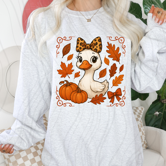 Fall Goose With Pumpkins Transfer