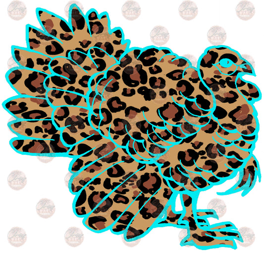 Fall Leopard & Teal Turkey - Sublimation Transfer
