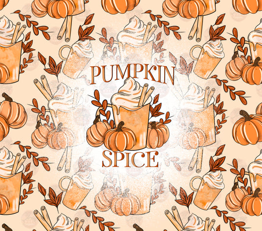 Fall Pumpkin Spice Tumbler Wrap - Sublimation Transfer