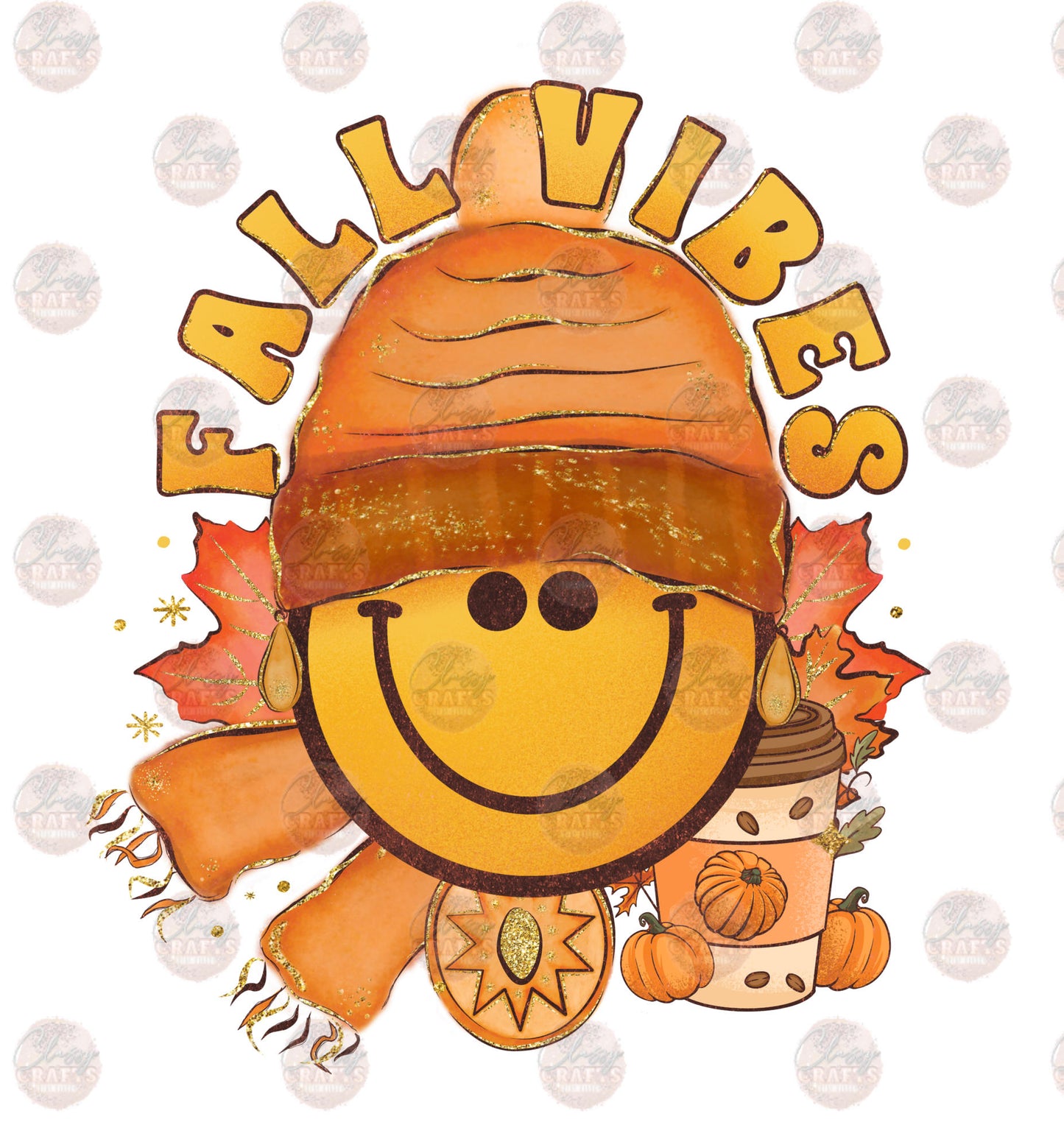 Fall Vibes Smiley **TWO PART* SOLD SEPARATELY** Transfer