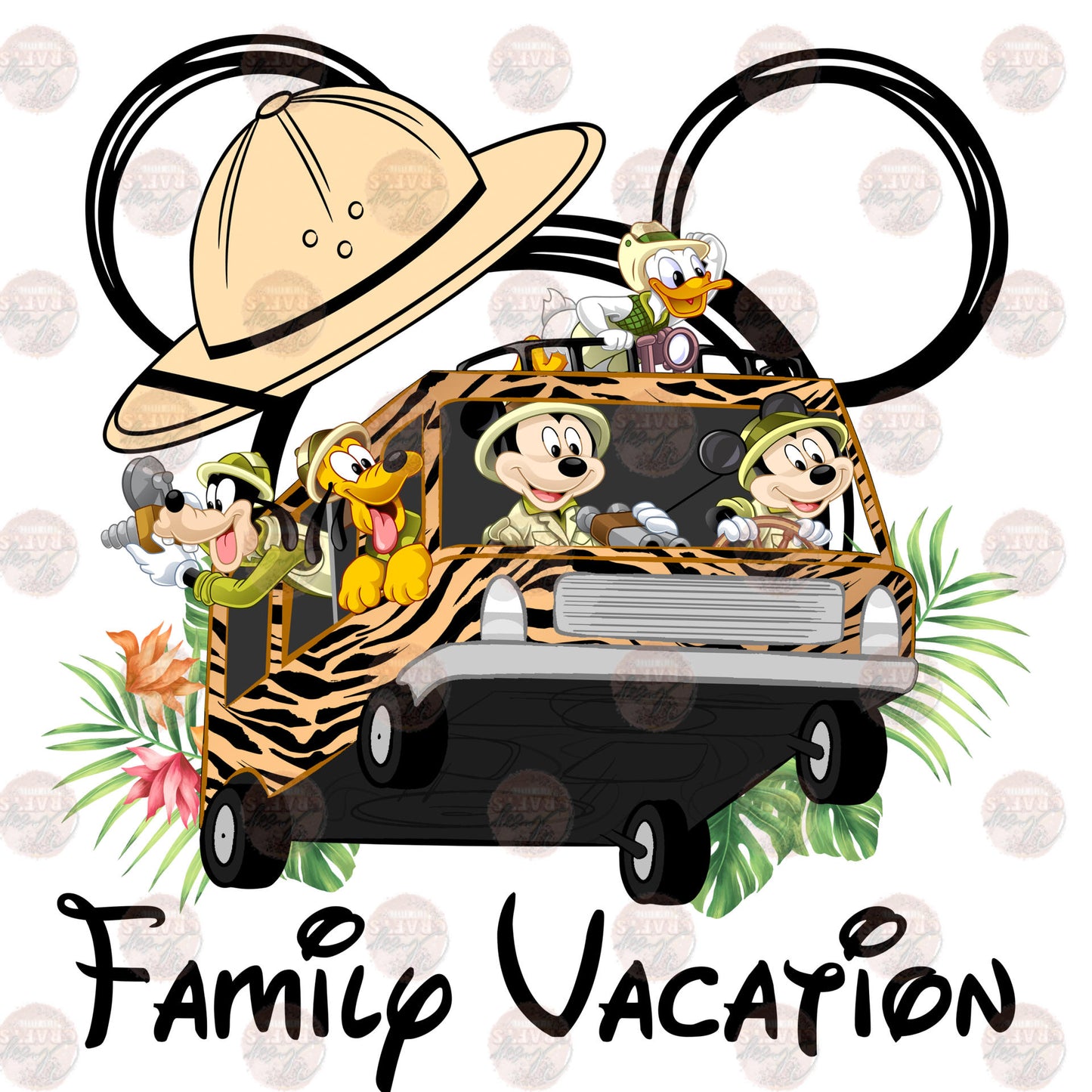 Family Vacation Safari Hat Transfer