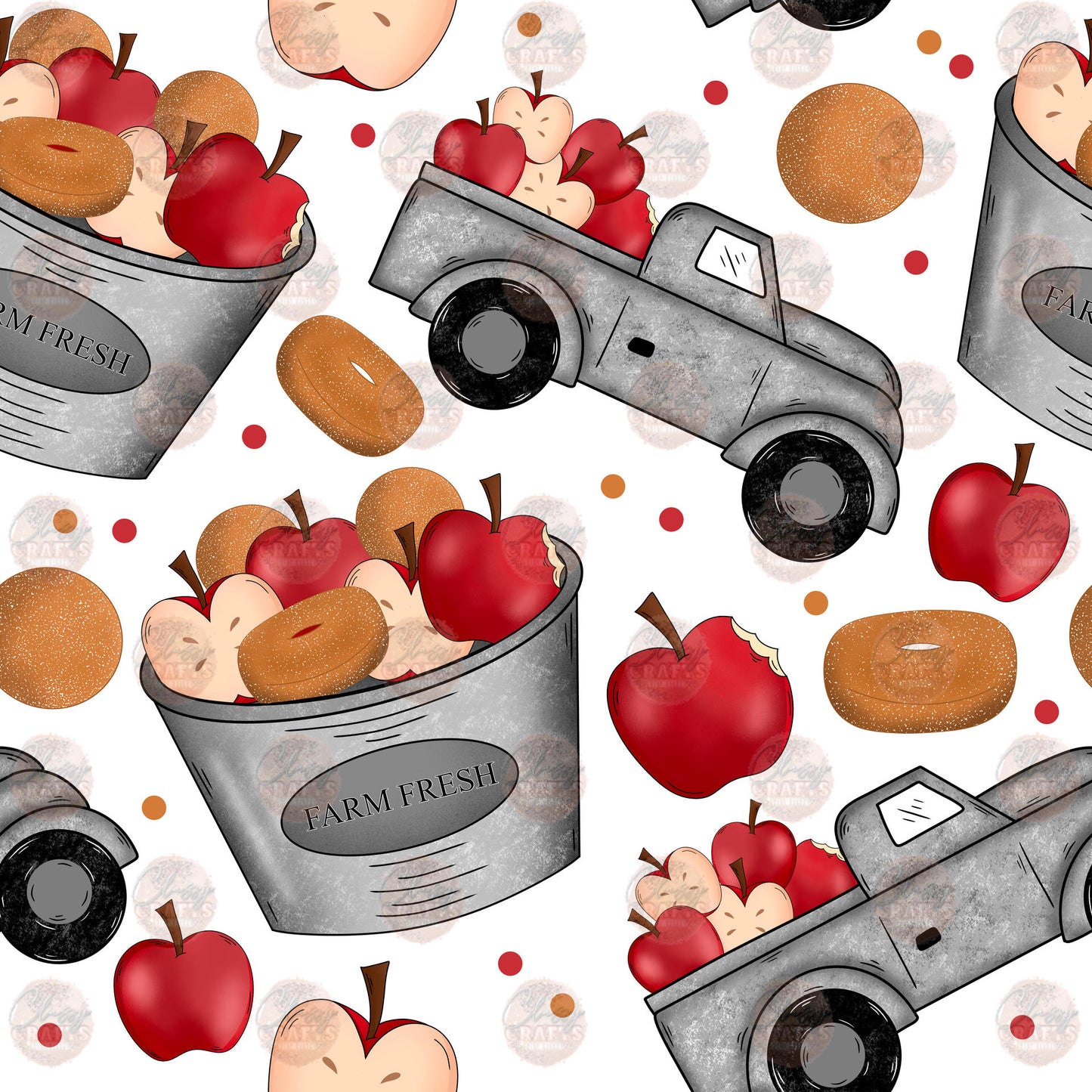 Farm Fresh Apples Seamless Wrap - Sublimation Transfer