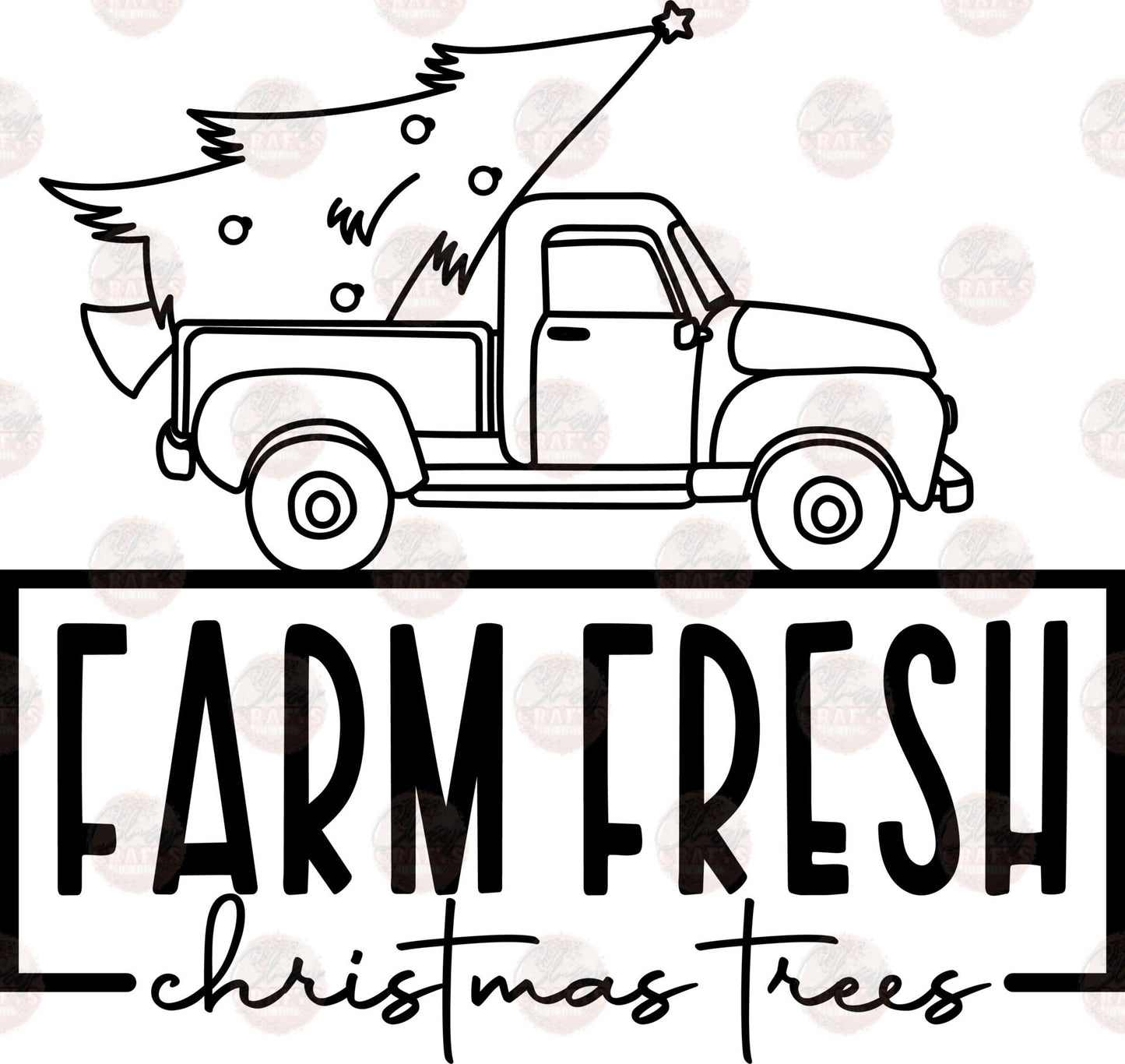 Farm Fresh Trees Black Transfer