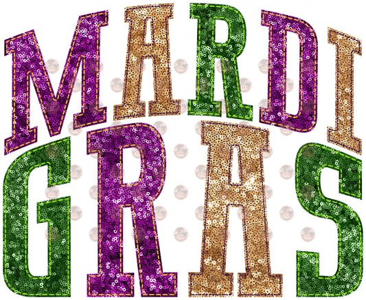 Faux Embroidery-Sequin Mardi Gras - Sublimation Transfers
