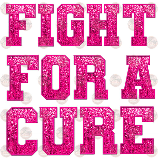 Faux Embroidery Sequin Fight For A Cure - Sublimation Transfer