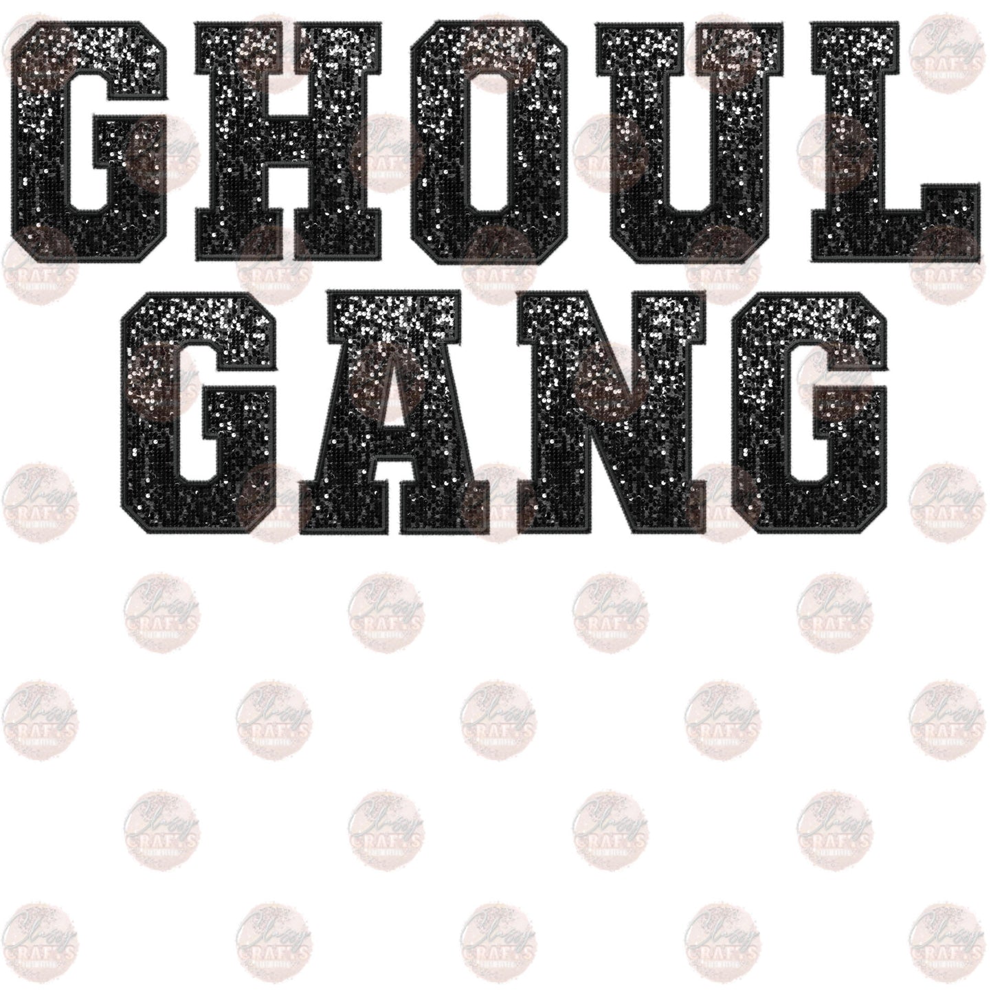 Faux Embroidery Sequin Ghoul Gang Transfer