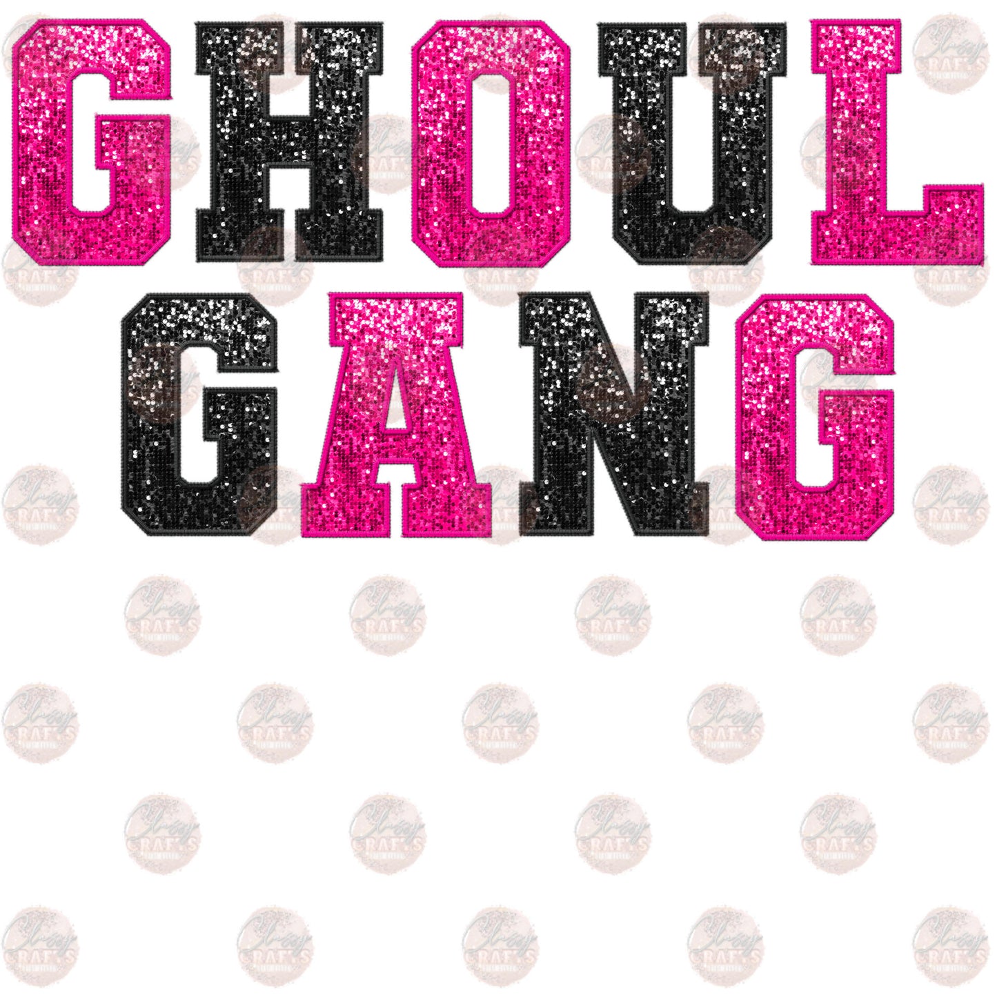 Faux Embroidery Sequin Ghoul Gang Transfer