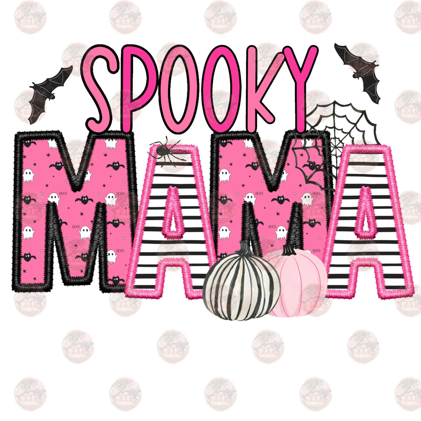 Faux Embroidery Spooky Mama Transfer