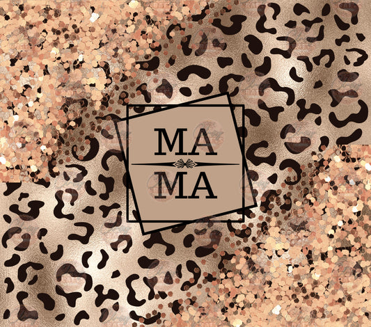 Faux Glitter Rose Gold Mama Tumbler Wrap - Sublimation Transfer