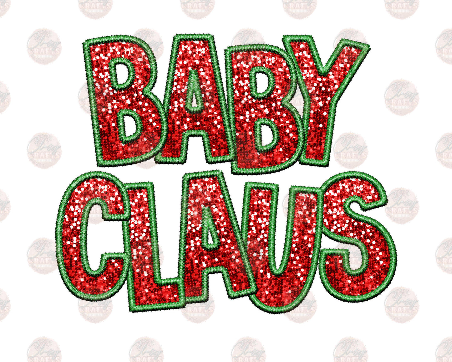 Faux Sequin Baby Claus Transfers