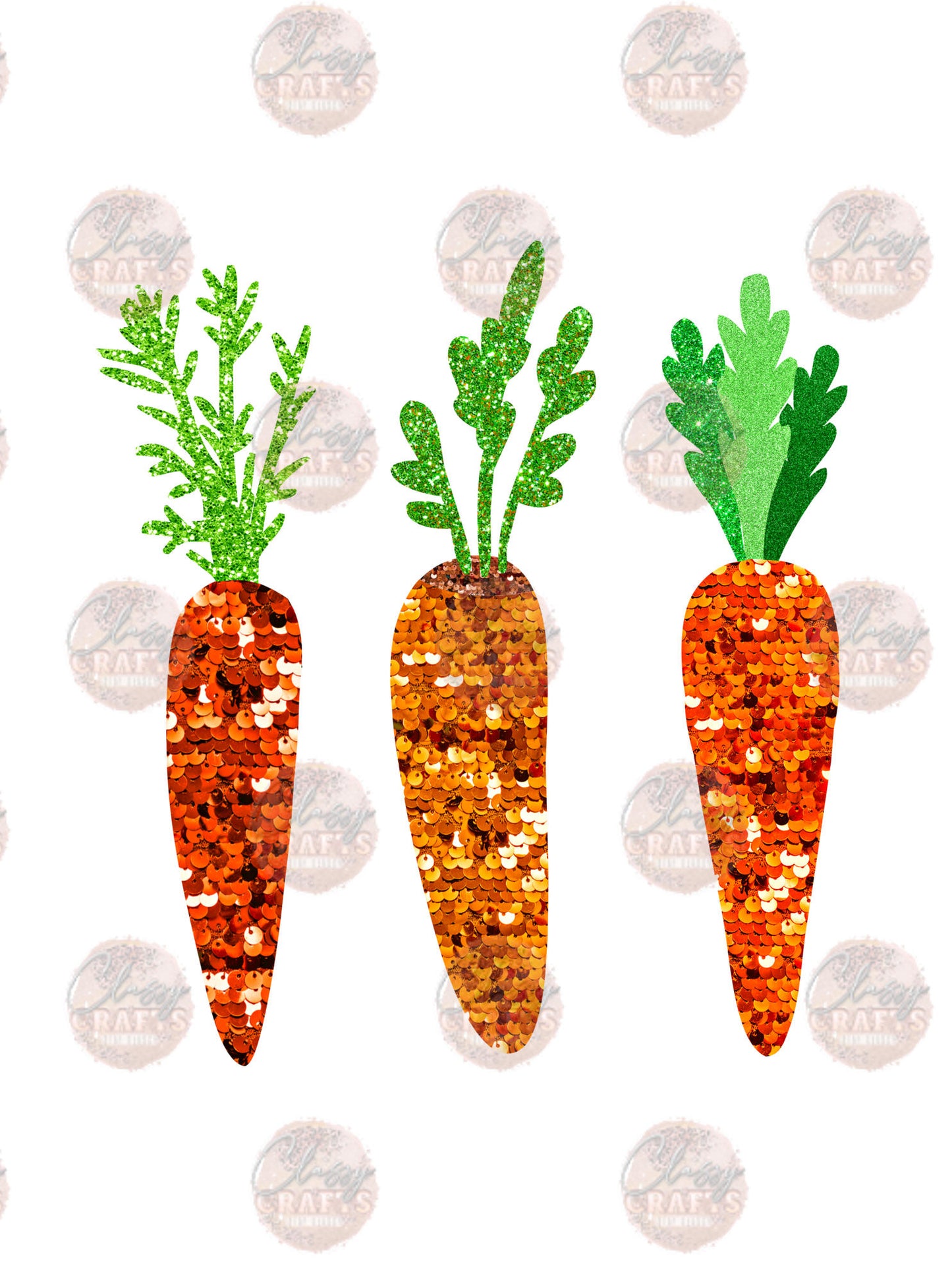 Faux Sequin Carrots Transfer