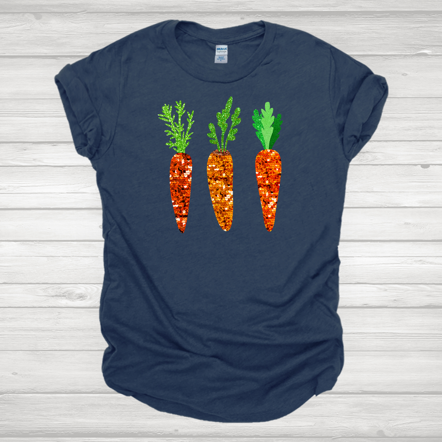 Faux Sequin Carrots Transfer