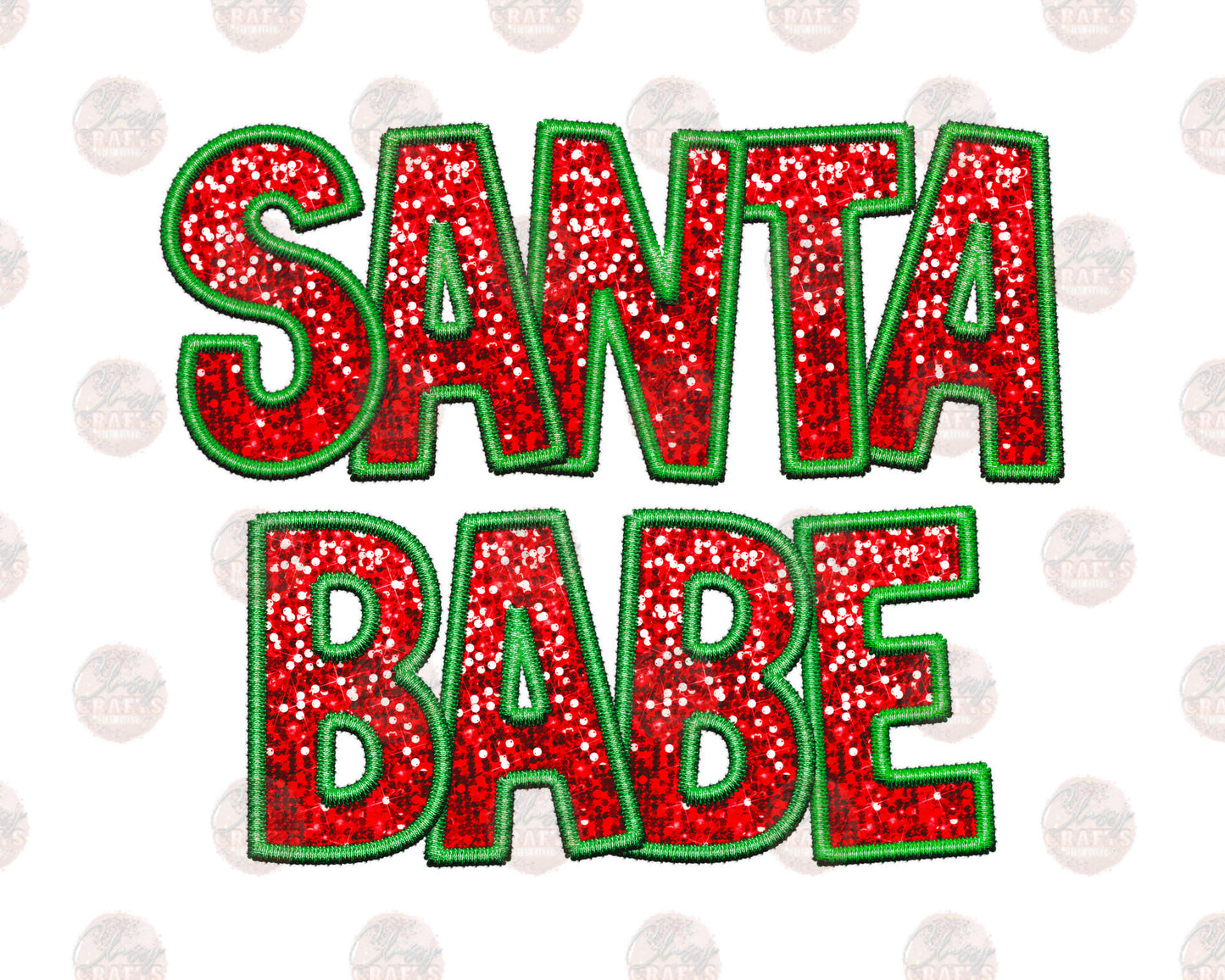 Faux Sequin Santa Babe Transfers