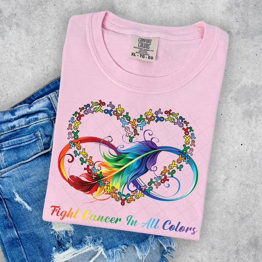 Fight Cancer In All Colors Feather Transfer